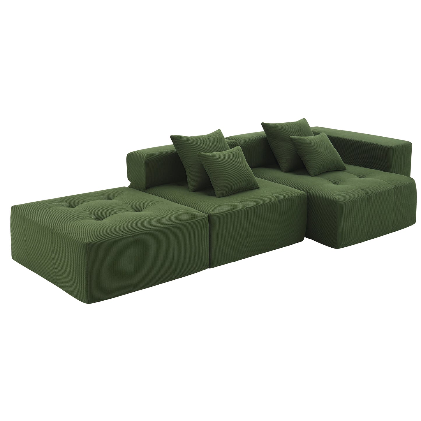 Eda Contemporary Modular Corduroy Sectional Sofa