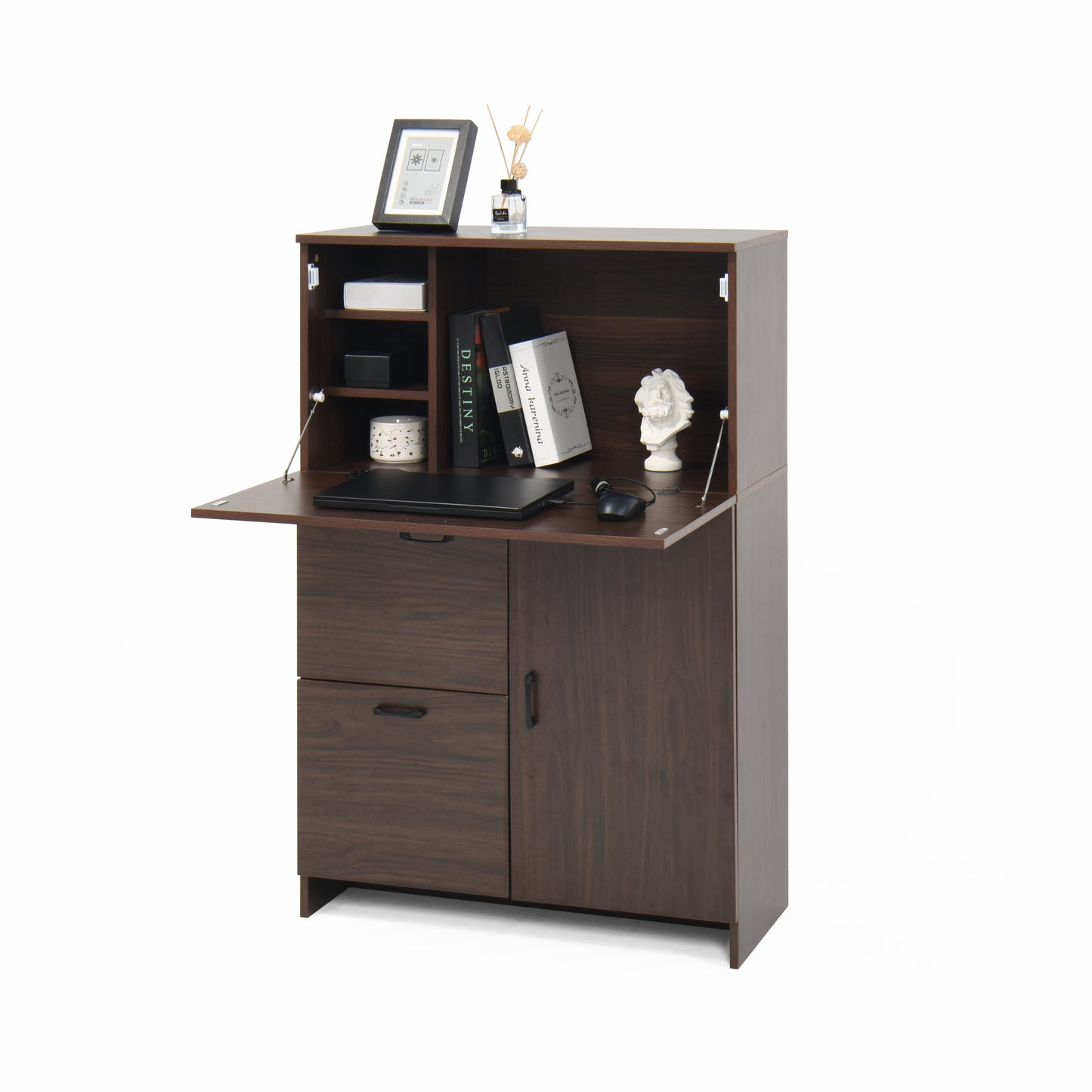 Kingsly Modern Foldable Desk Cabinet