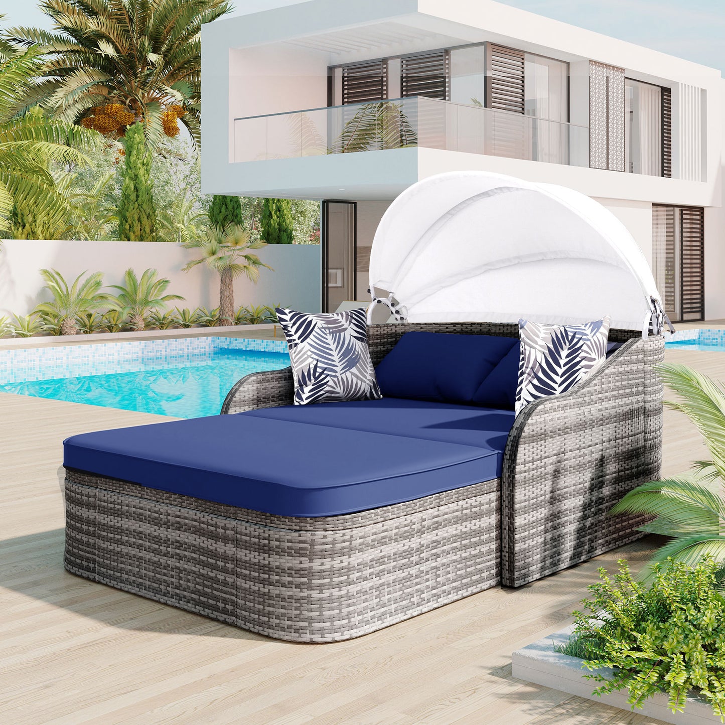 Oakridge Modern Canopy Sunbed Daybed