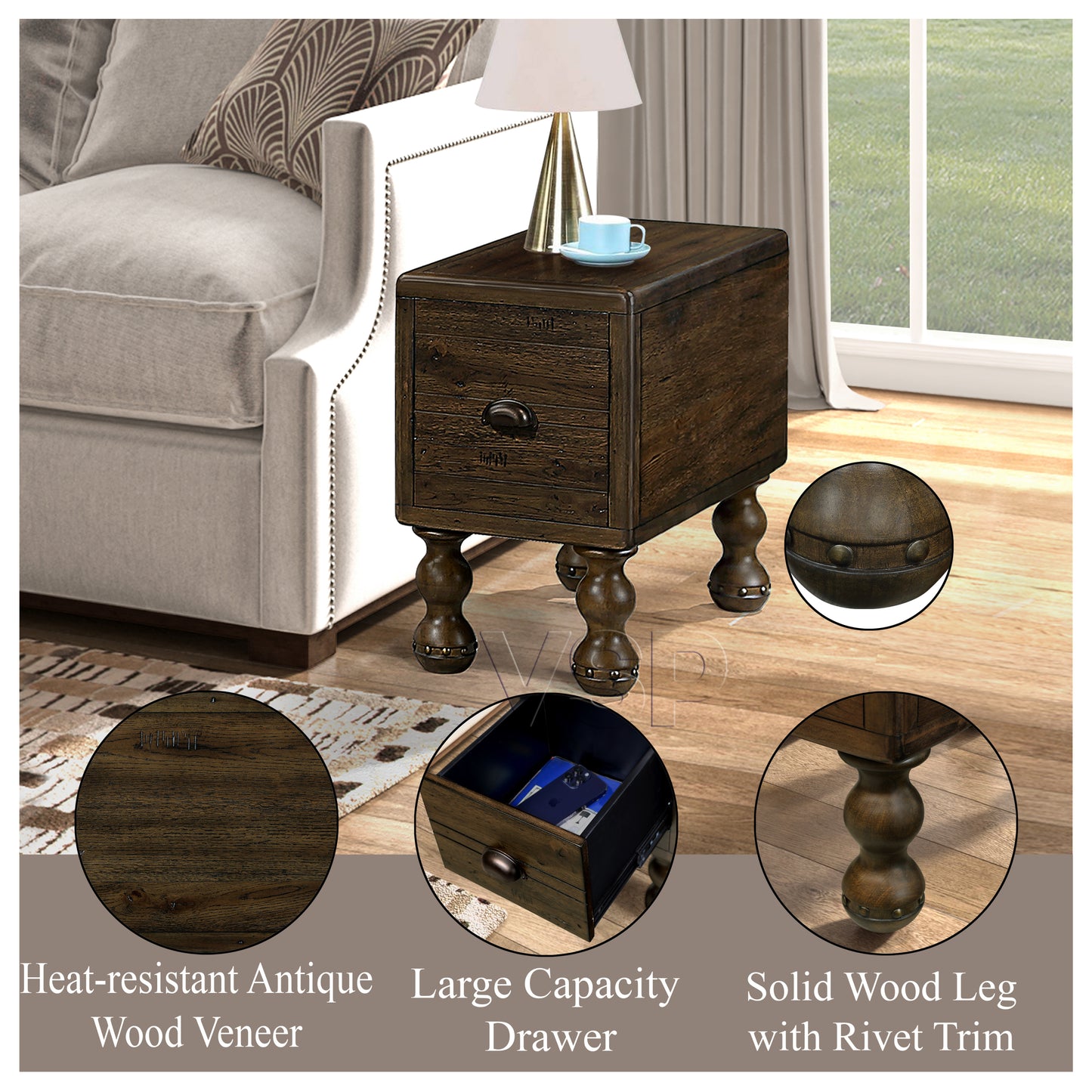 Niles Craftsman Solid Wood Side Table