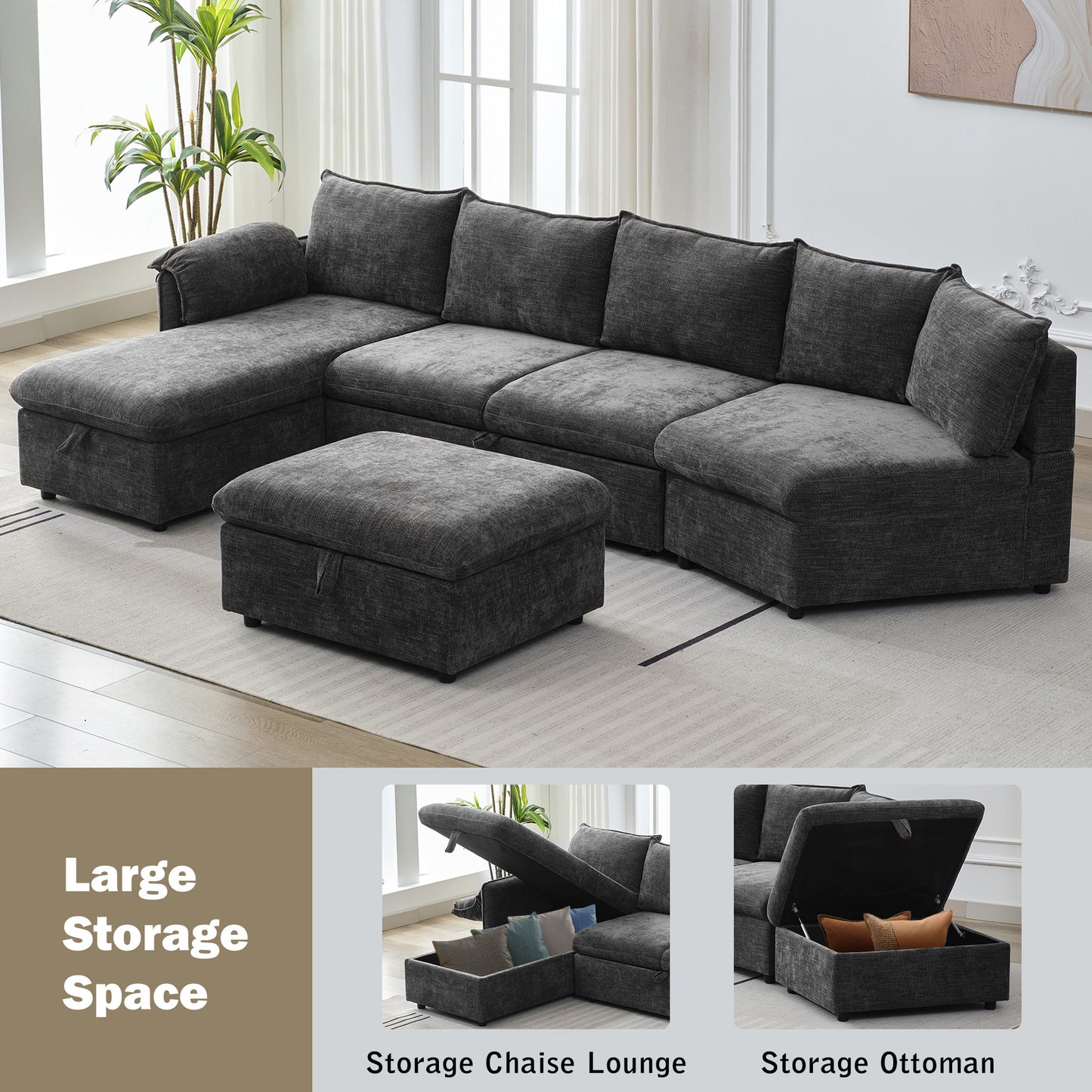 Sonoma Modern Pull-out Couch Sectional