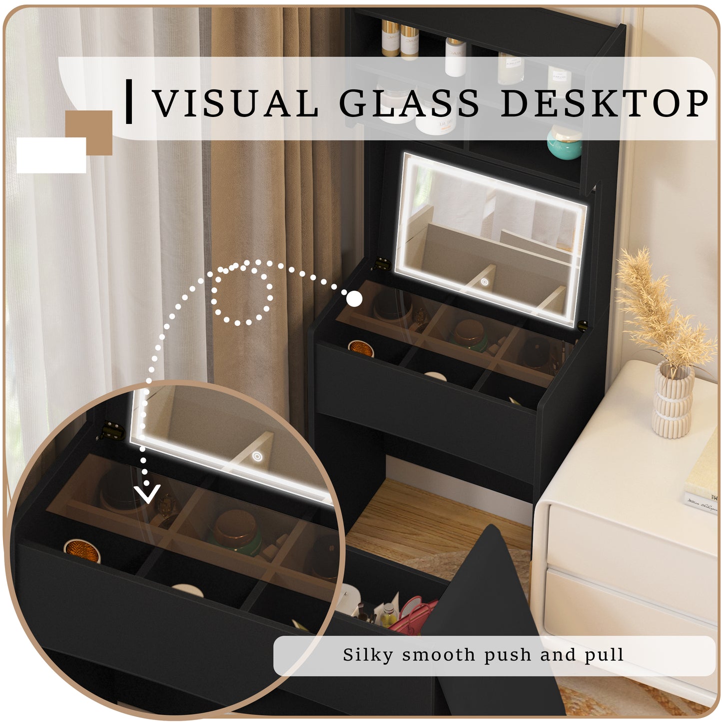 Irvington Contemporary Velvet Dressing Table
