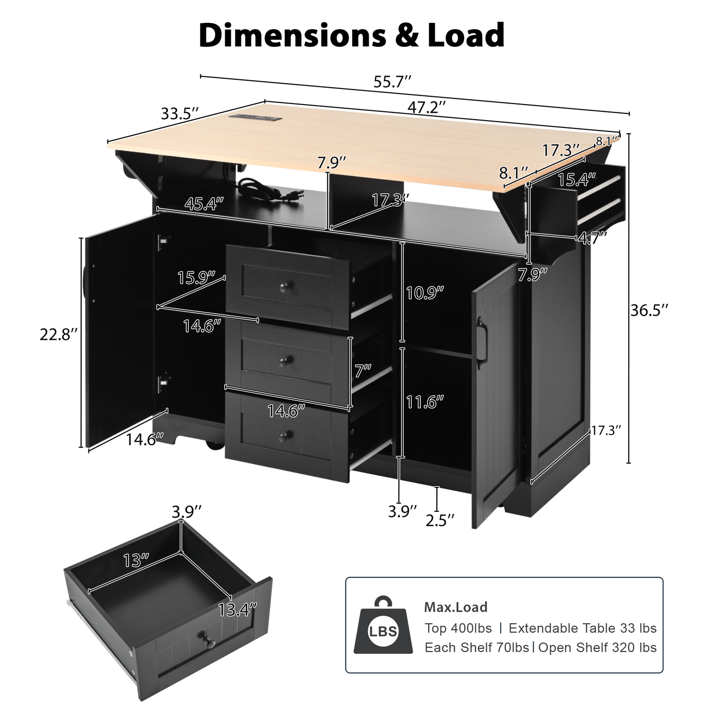 Lula Modern Simple Kitchen Island