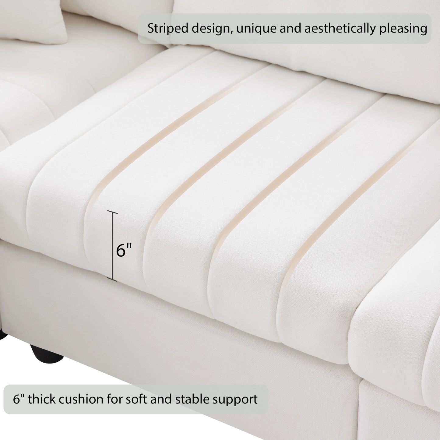 Amity Modern Modern Stripe Sectional Sofa
