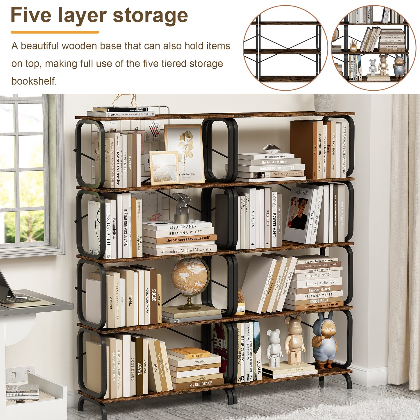 Bartholomew Industrial Open Bookshelf Frame