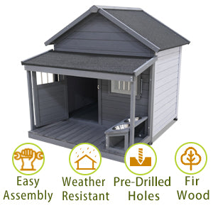 Justo Craftsman Solid Wood Doghouse