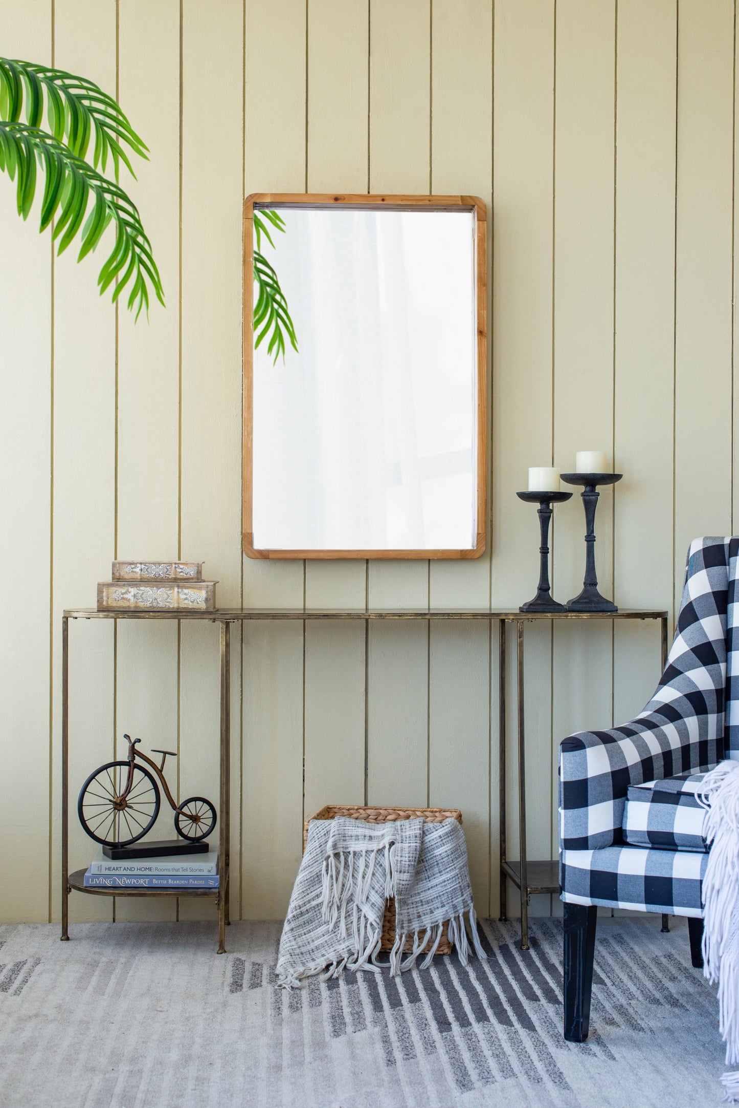 Kingsly Craftsman Farmhouse Wooden Mirror
