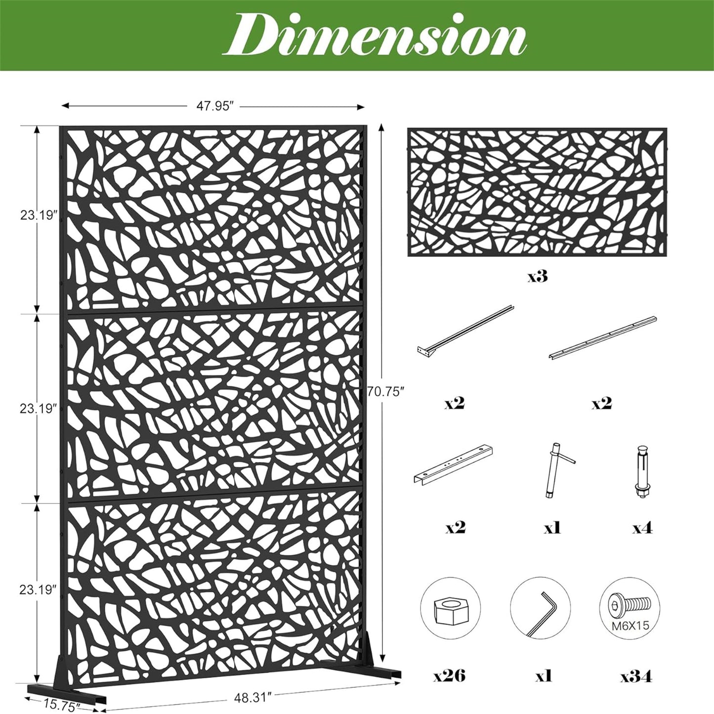 Lula Industrial Metal Privacy Screen