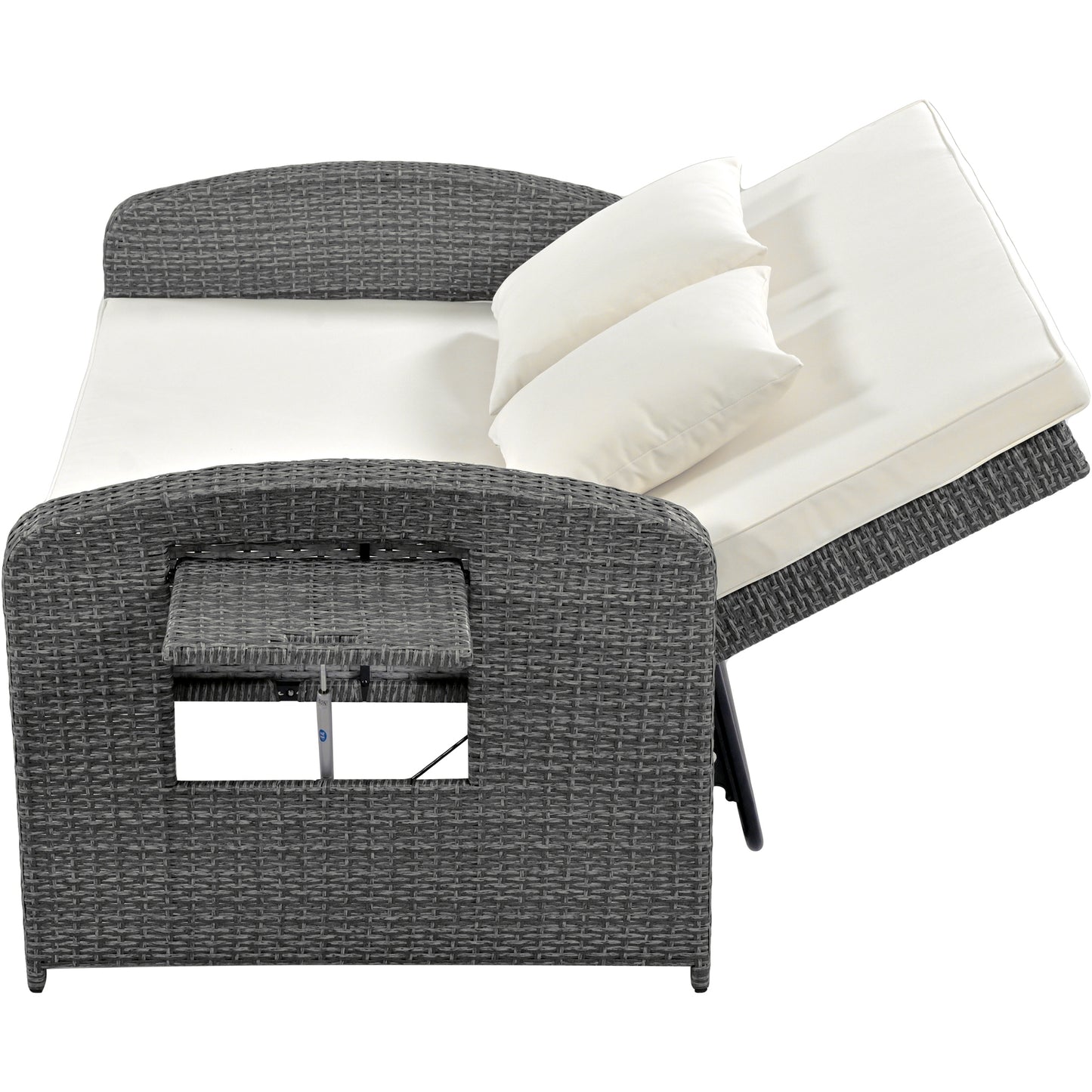 Healdsburg Contemporary Wicker Rattan Reclining Daybed