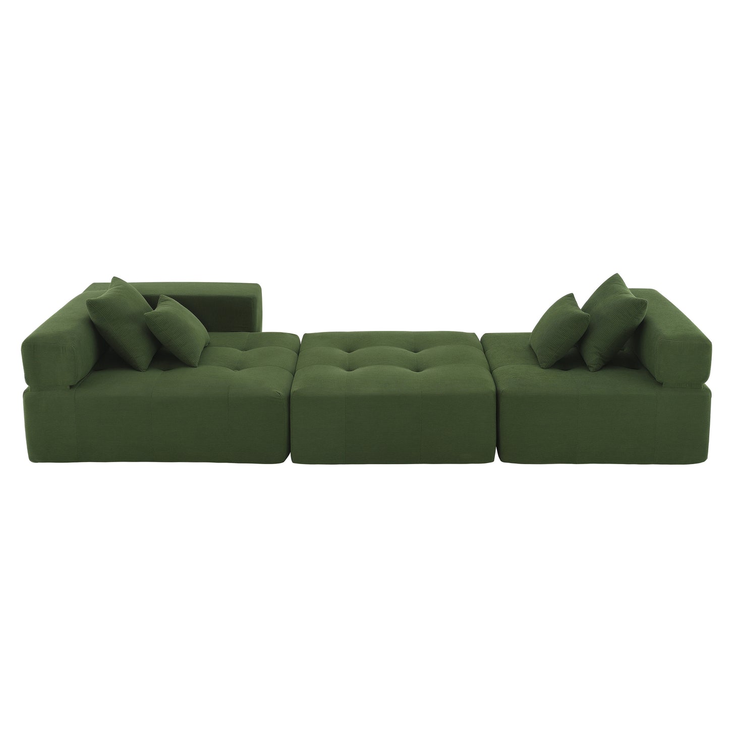 Eda Contemporary Modular Corduroy Sectional Sofa