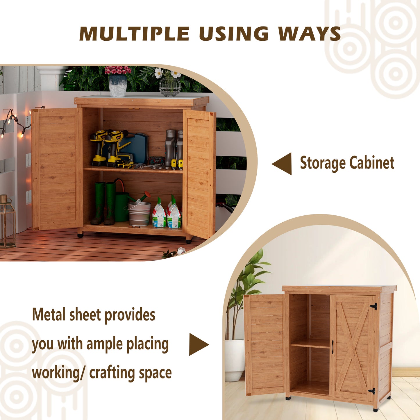 Emery Craftsman Outdoor Potting Storage Table