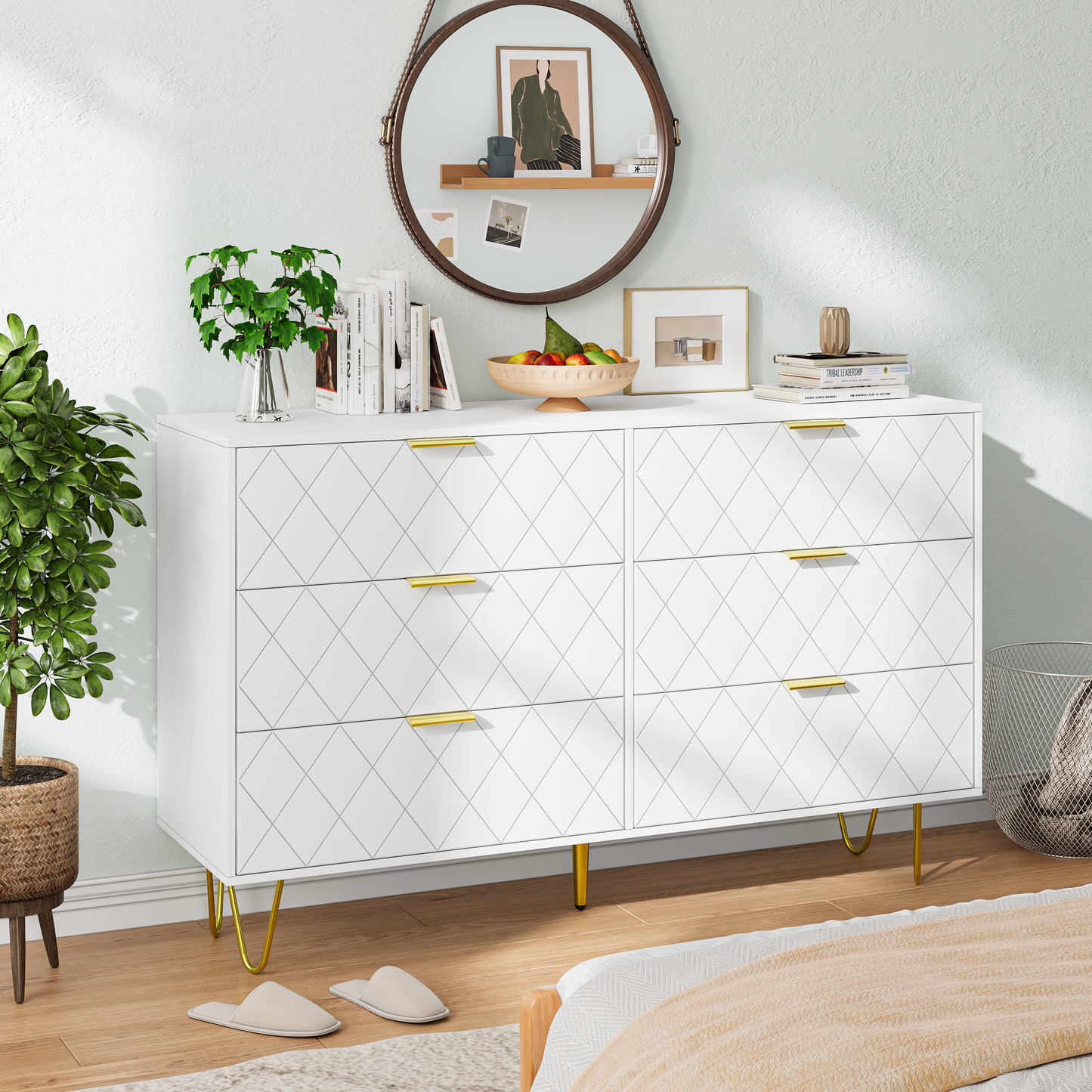 Emery Contemporary Velvet Chest Dresser