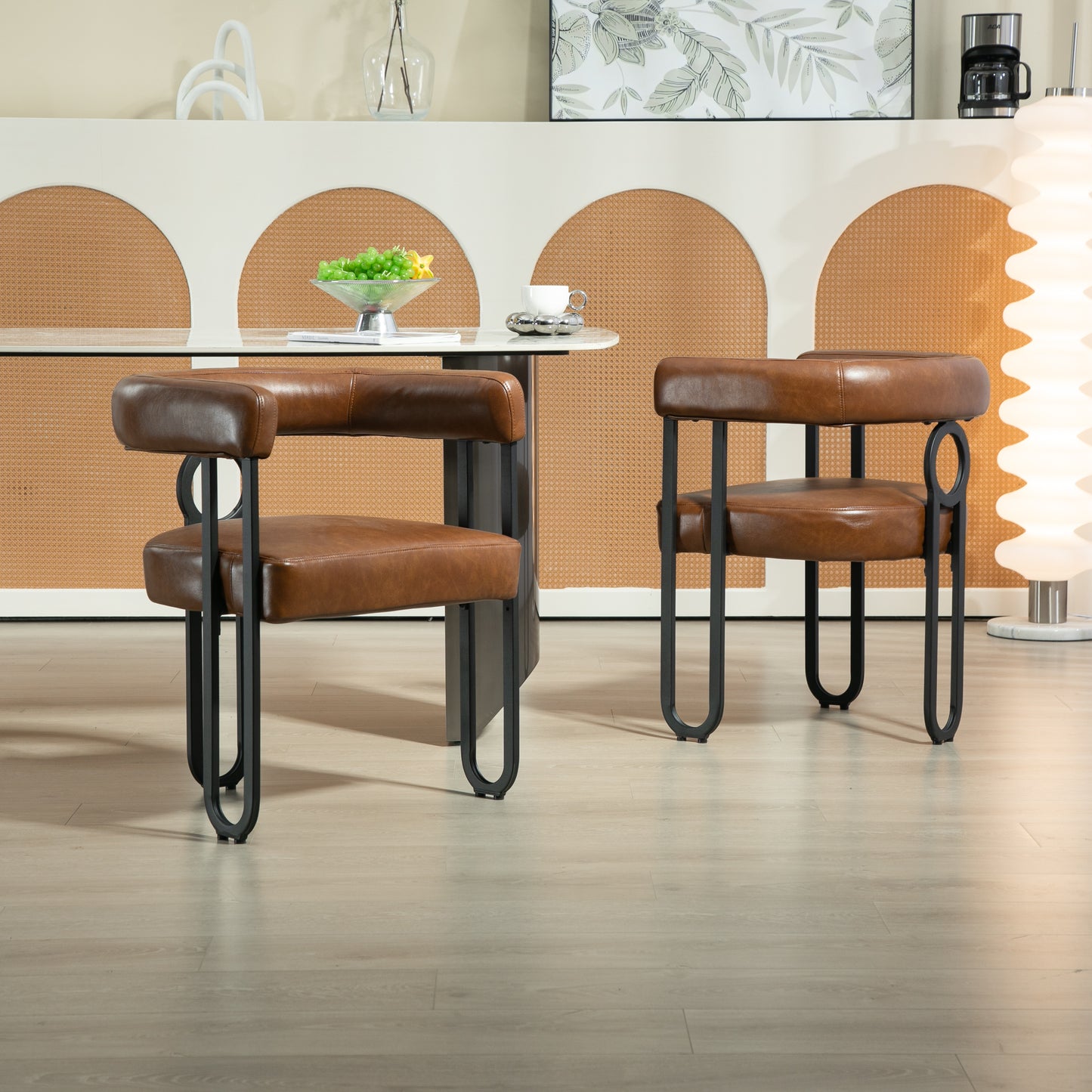 Napa Contemporary Fabric Upholstered Barrel Chairs