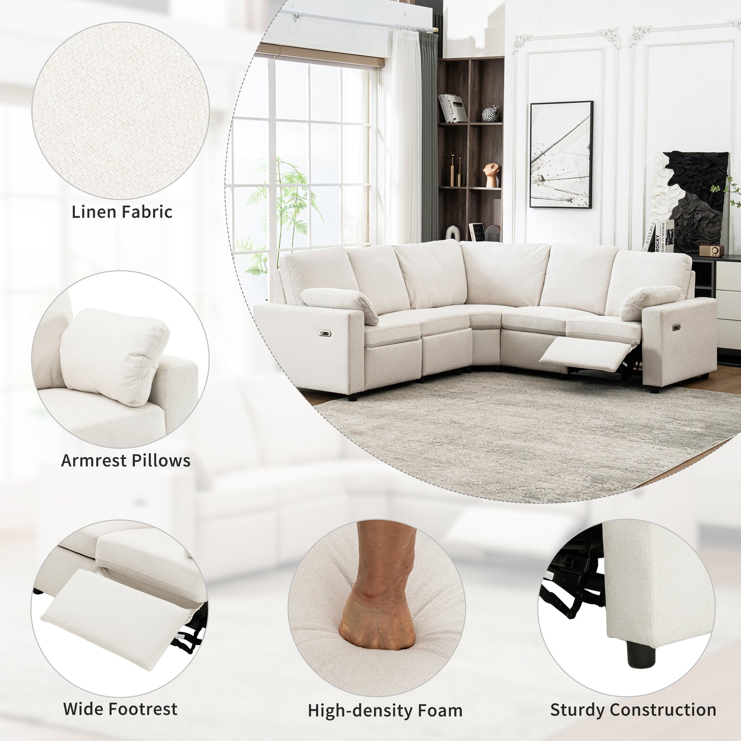 Niles Modern Power Recliner Sectional