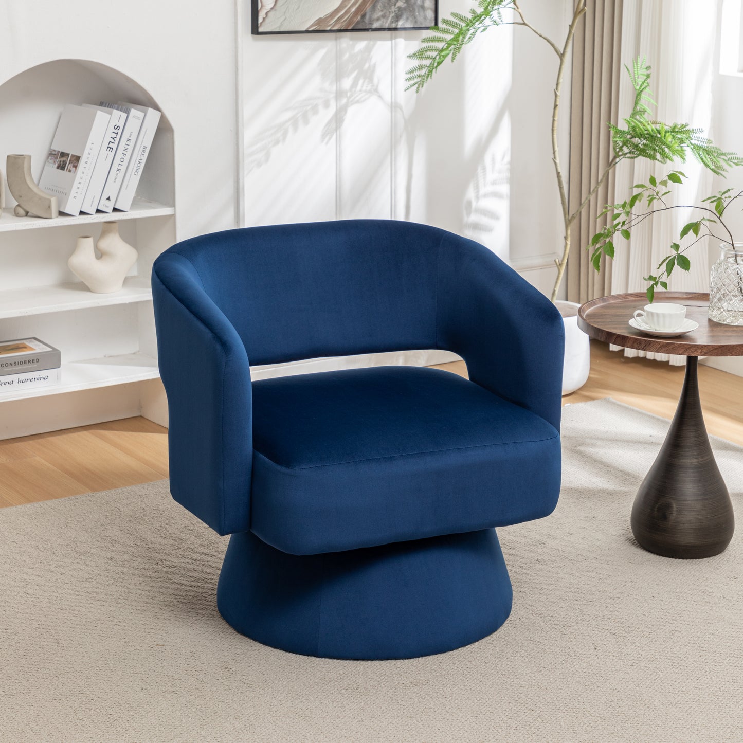 Elmcrest Traditional Velvet Swivel Accent Chair
