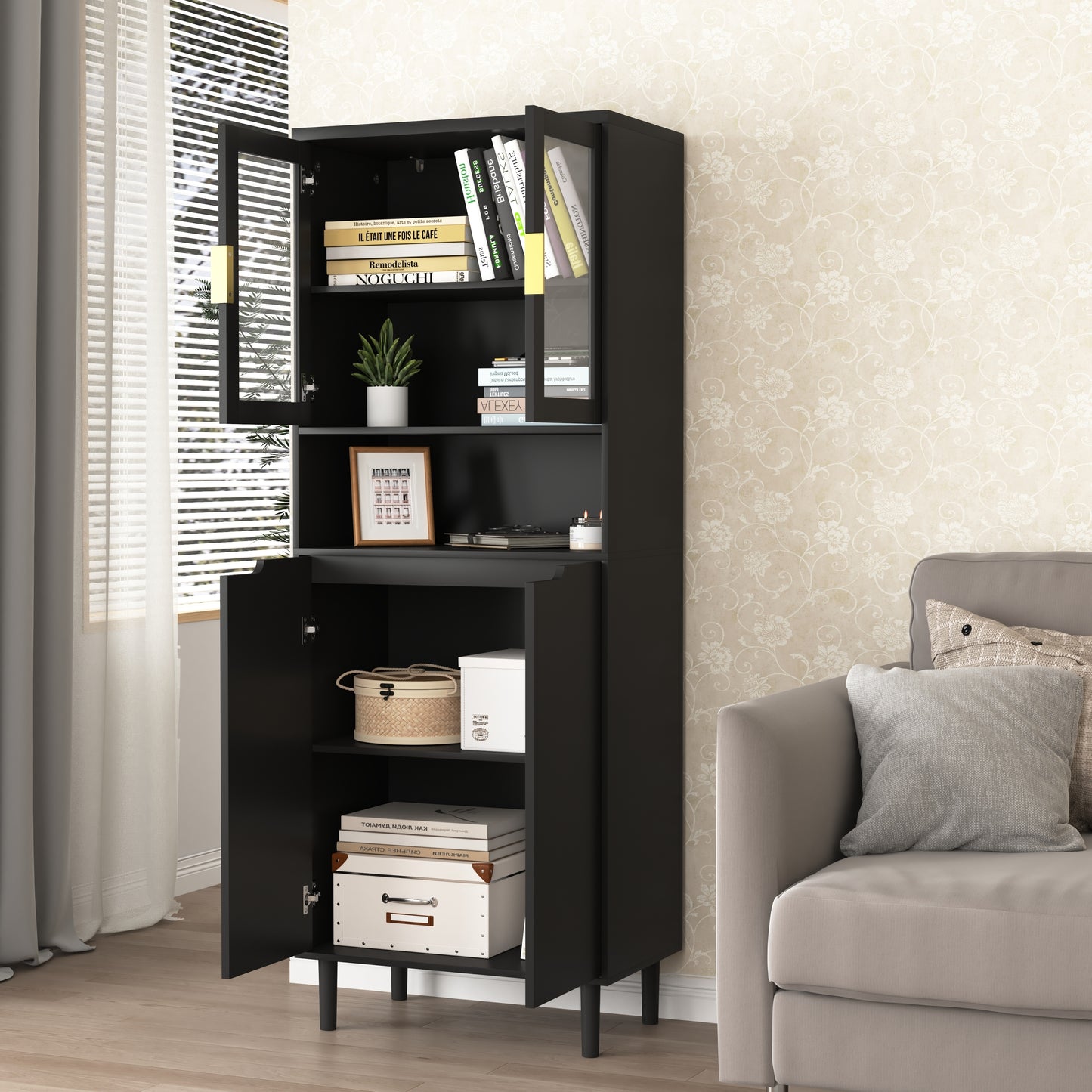 Sonoma Modern Glass Storage Bedroom Cabinet