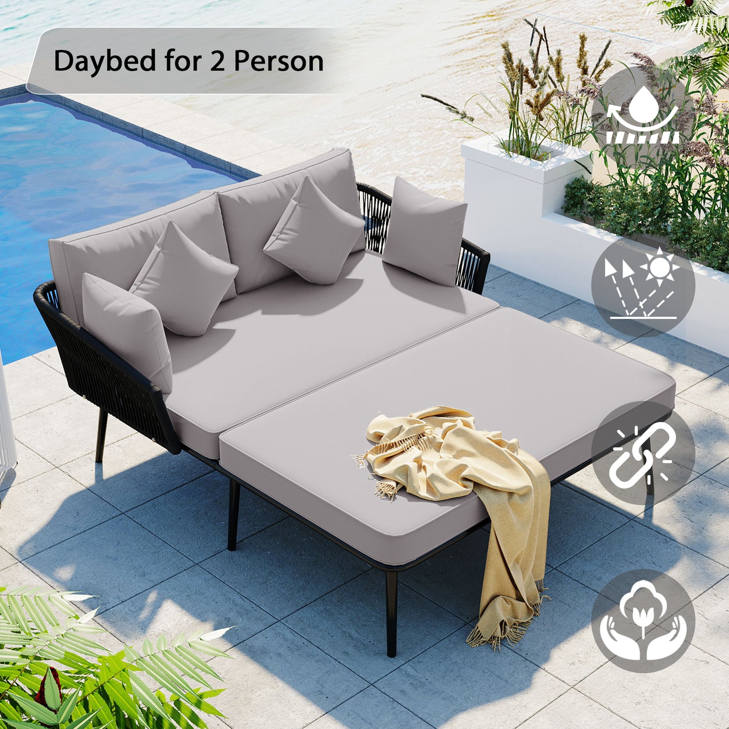 Irvington Modern Woven Rope Daybed