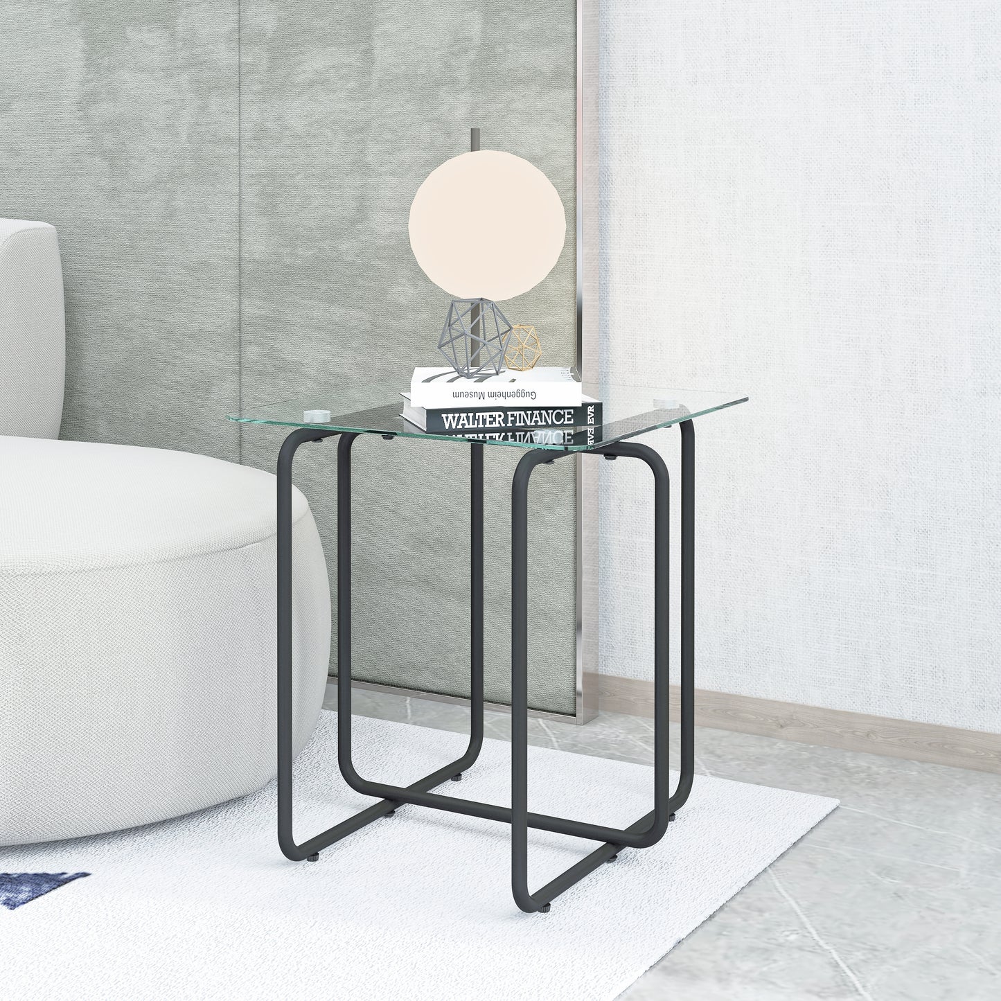 Westport Modern Tempered Glass Side Table