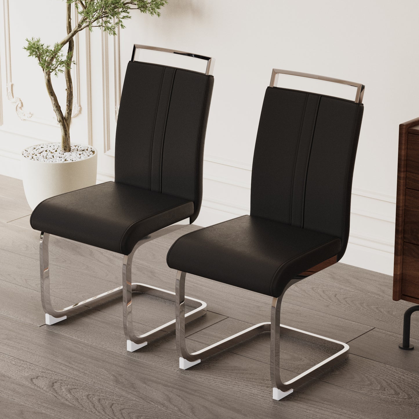 Lula Modern C-shaped PU Leather Chairs