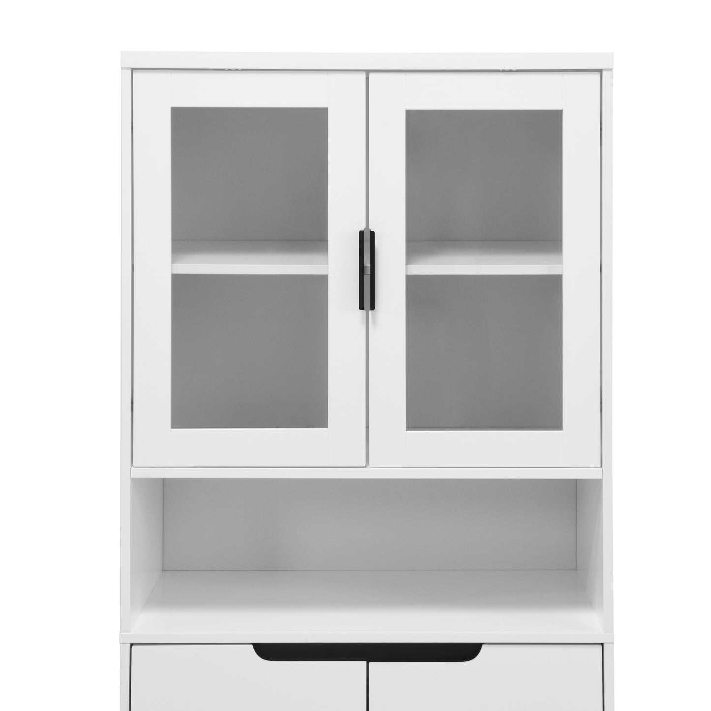Calista Modern Tempered Glass Storage Cabinet