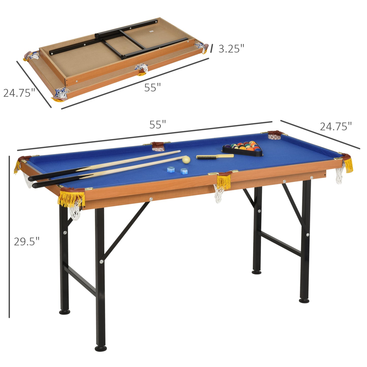 Warmsprings Traditional Velvet Pool Table
