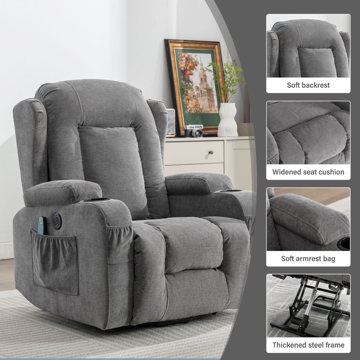Napa Contemporary Power Lift Recliner Chair