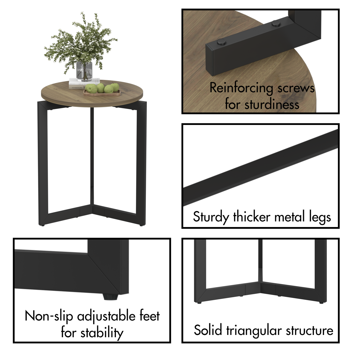 Bartholomew Modern Round Metal Accent Table