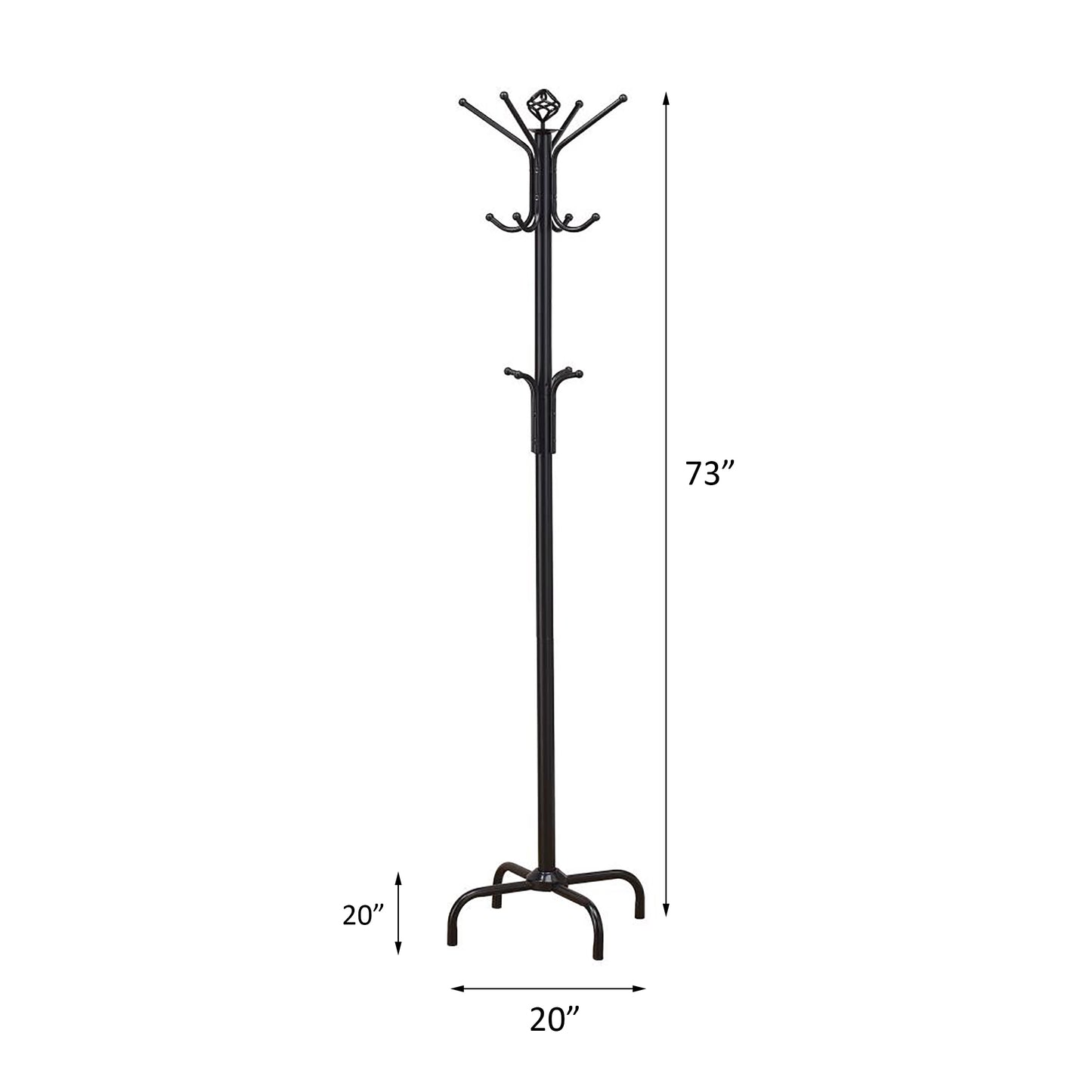 Kingsly Traditional Black Metal Coat Rack