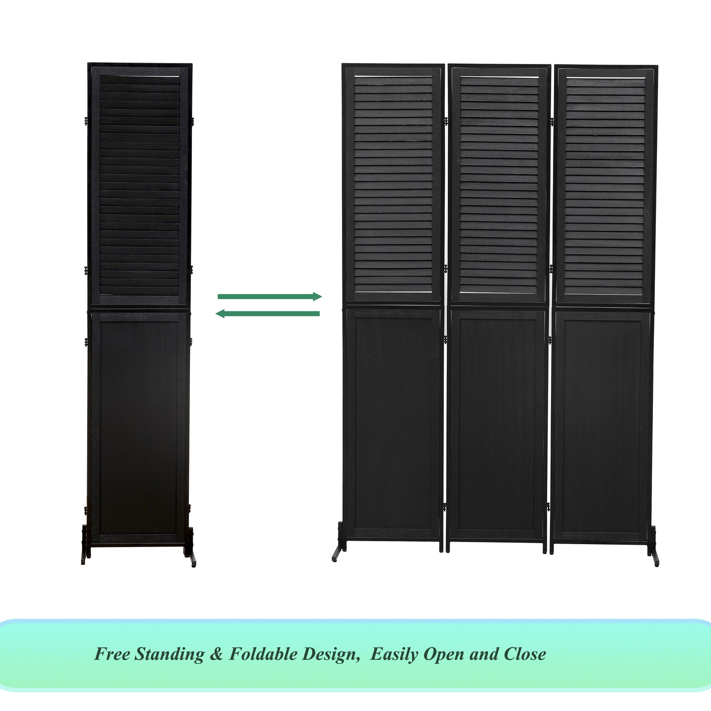 Westport Modern Wood Folding Privacy Screen