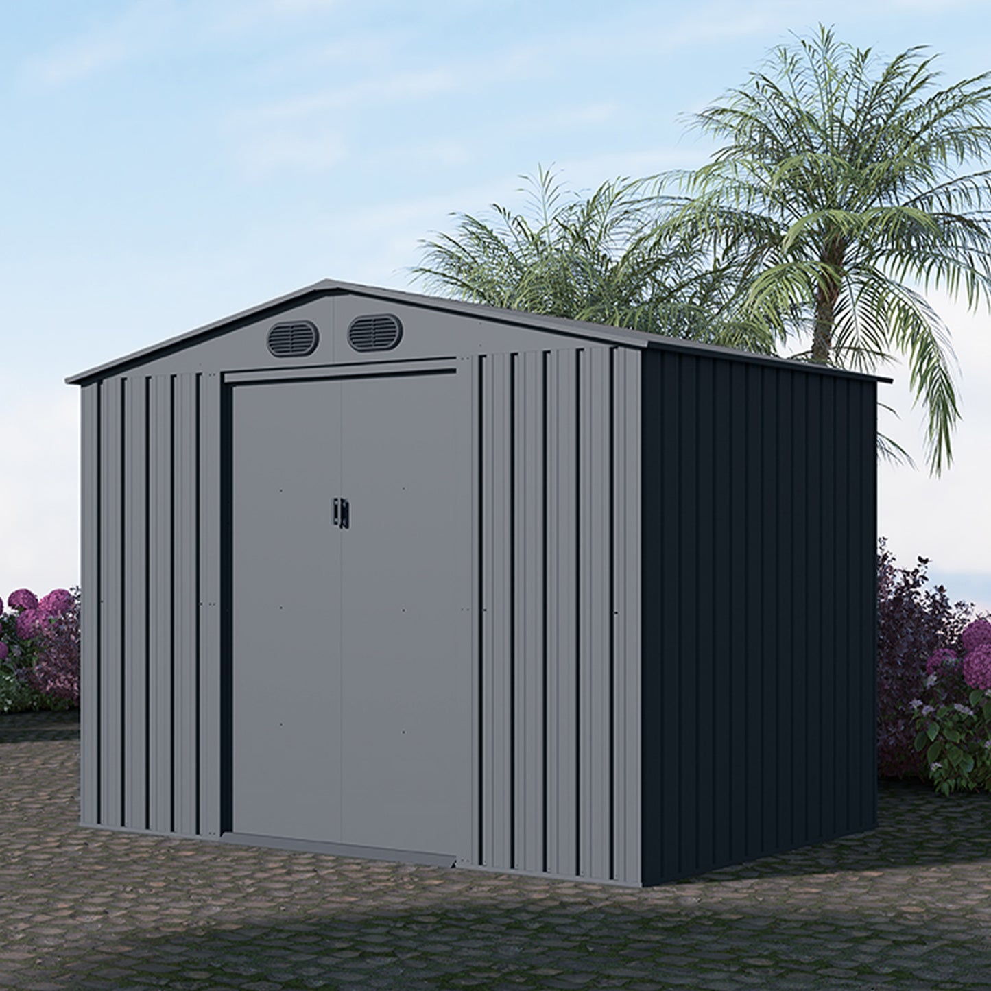 Calista Industrial Premium 6'x8' Garden Metal Shed