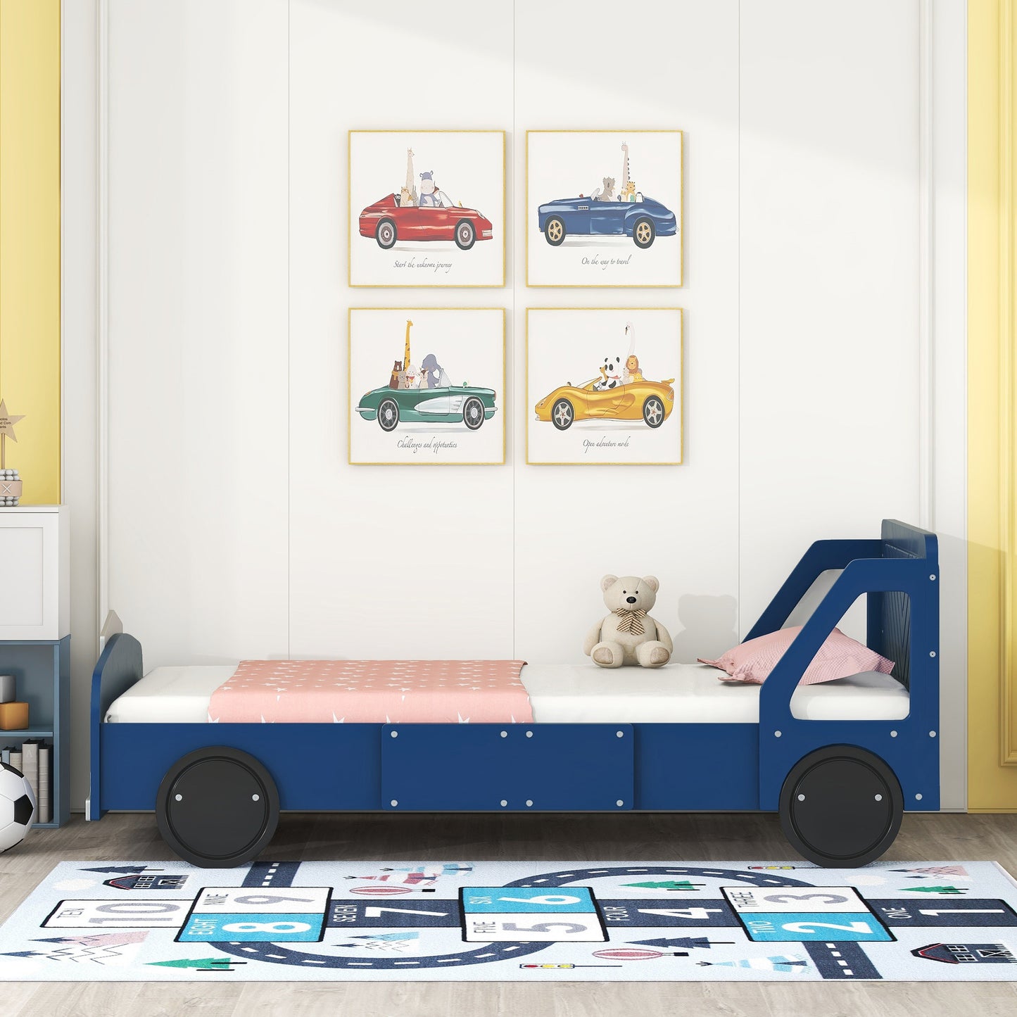 Calista Modern Velvet Car Shaped Platform Bed