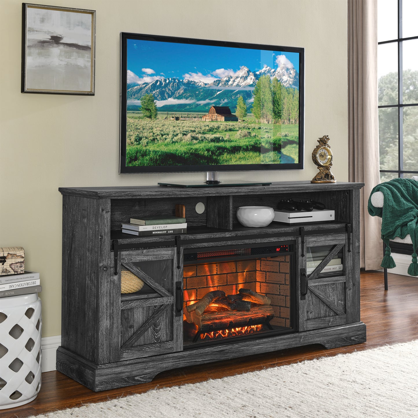 Fitch Modern Electric Fireplace Entertainment Center
