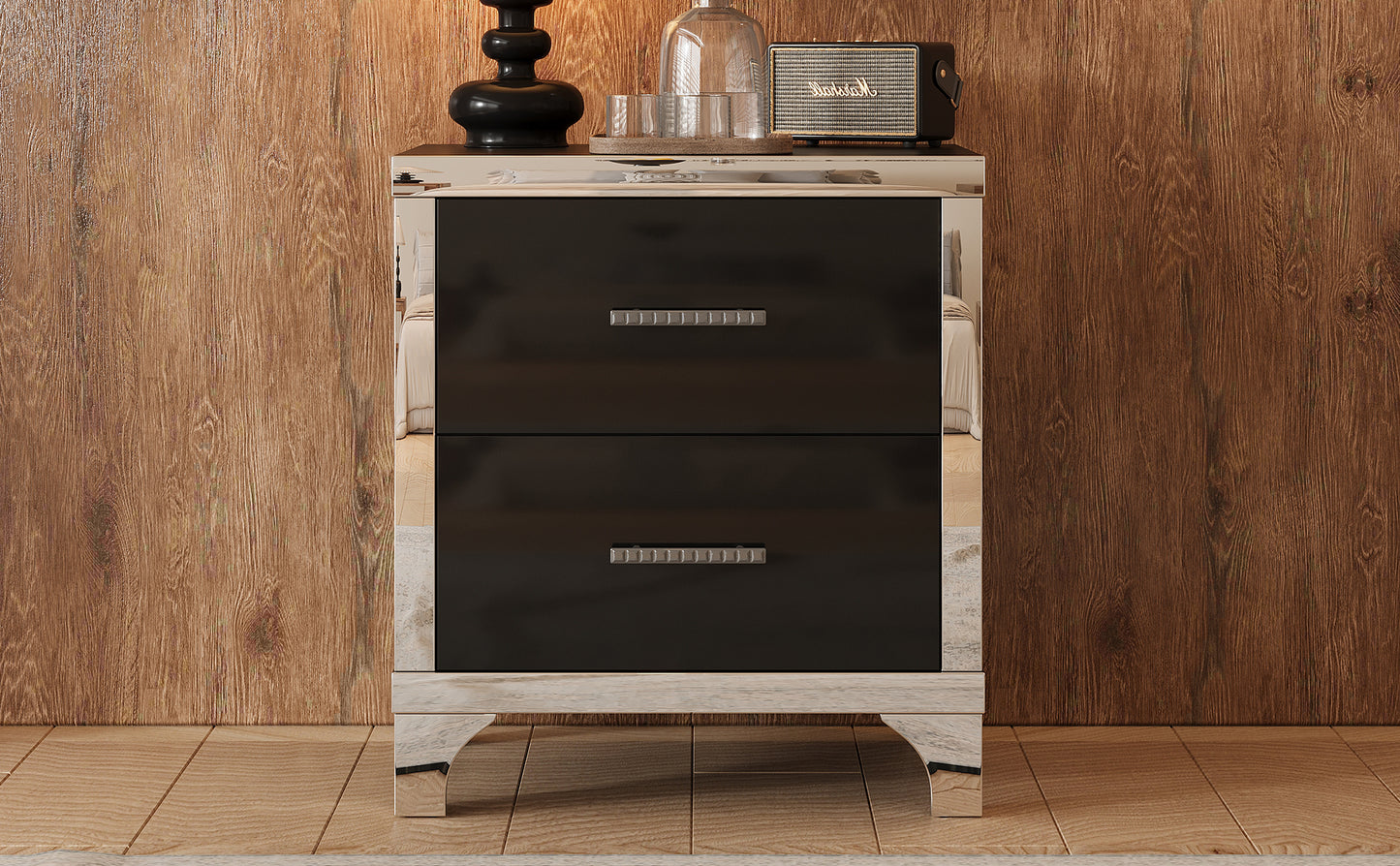 Silverleaf Modern Mirrored Nightstand