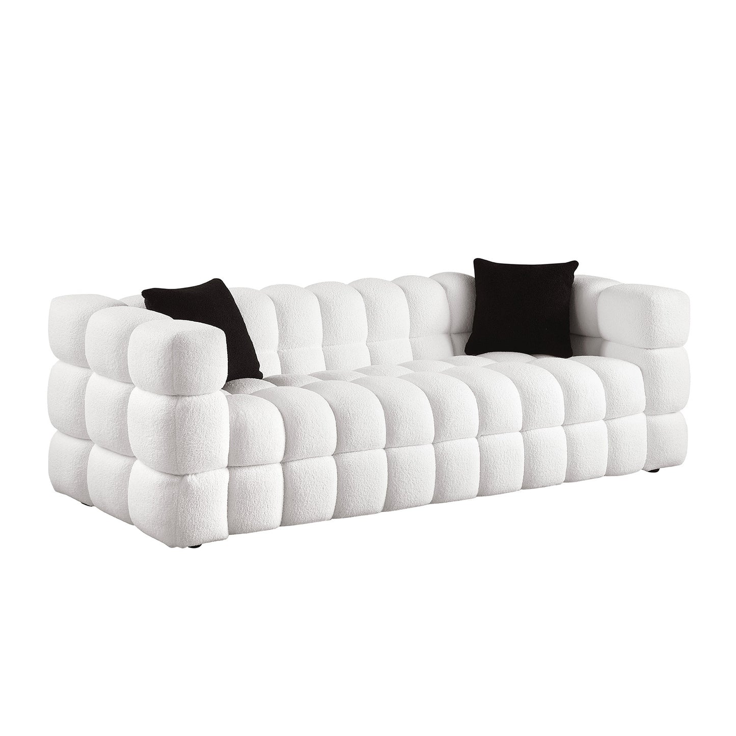 Silverleaf Contemporary Marshmallow Boucle Sofa