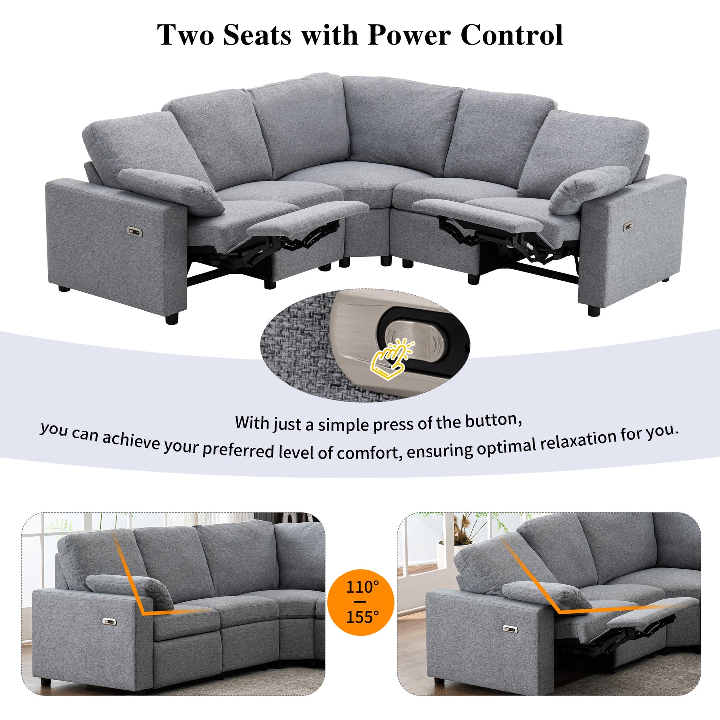 Calista Modern Reclining Theater Sectional