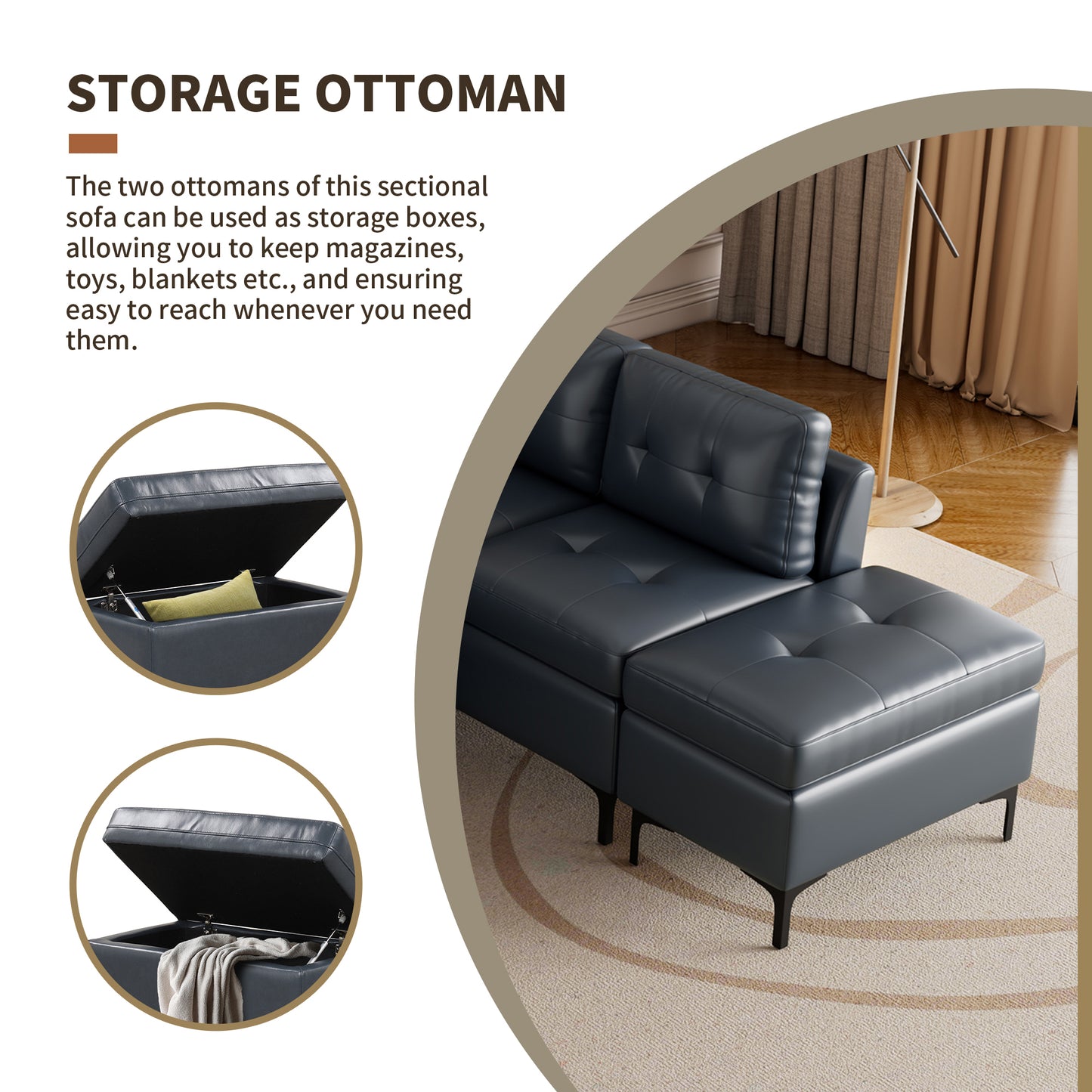 Sonoma Mid-Century L-Shaped Corner Sofa