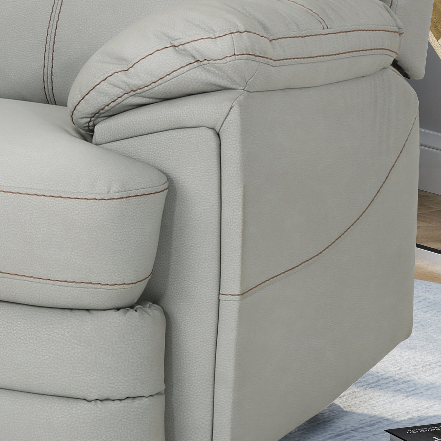 Cleo Mid-Century Faux Leather Power Recliner
