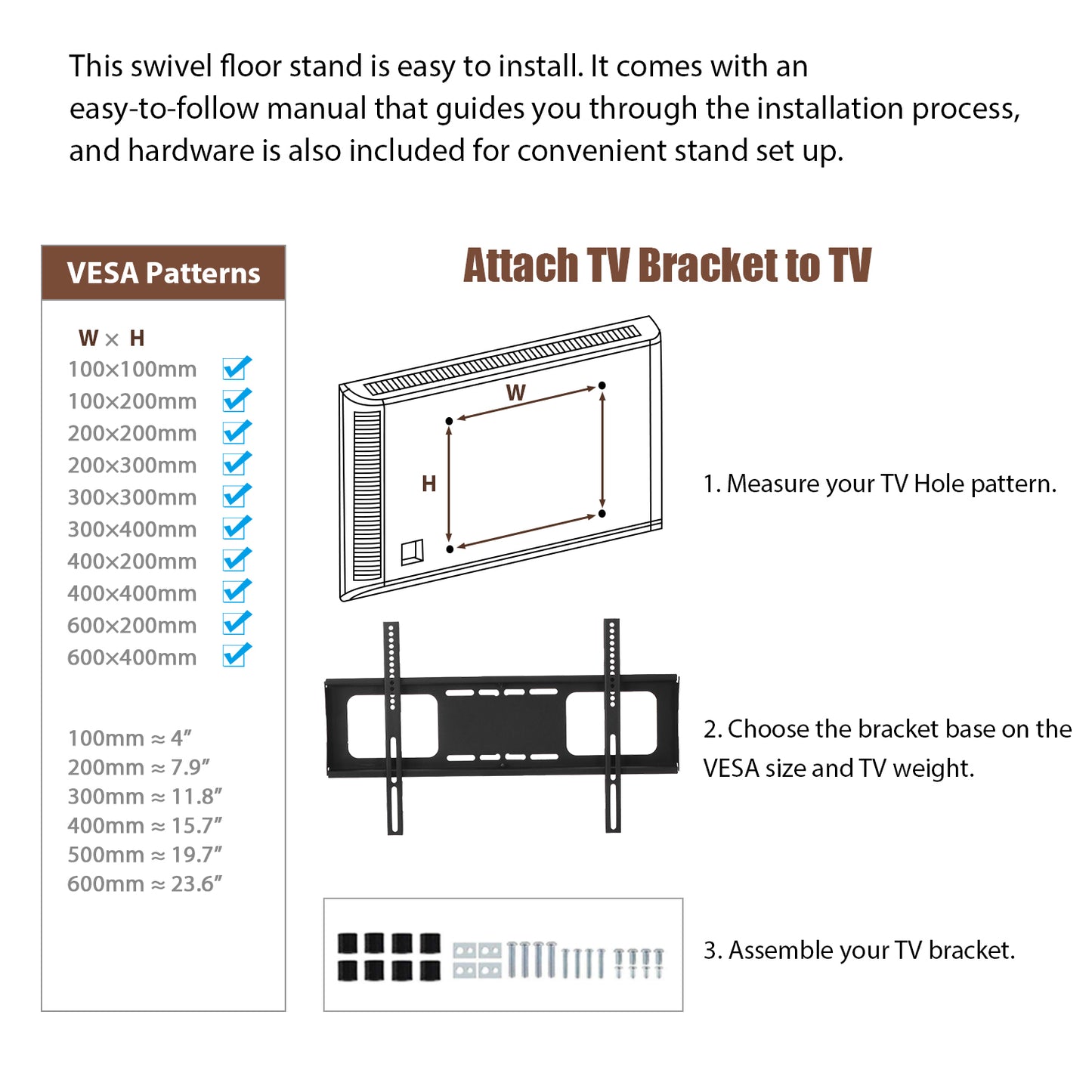 Westport Modern Swivel Glass TV Stand