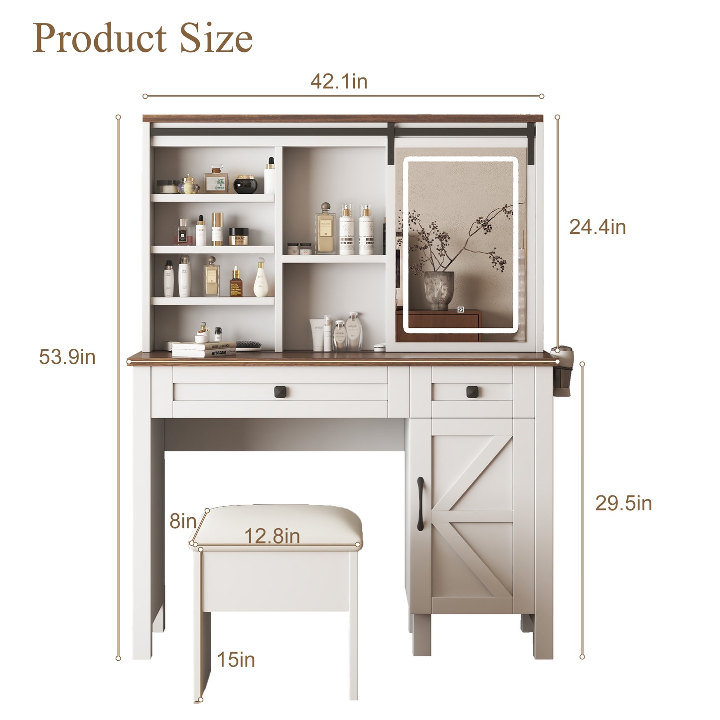 Fremont Craftsman Farmhouse Makeup Vanity Desk