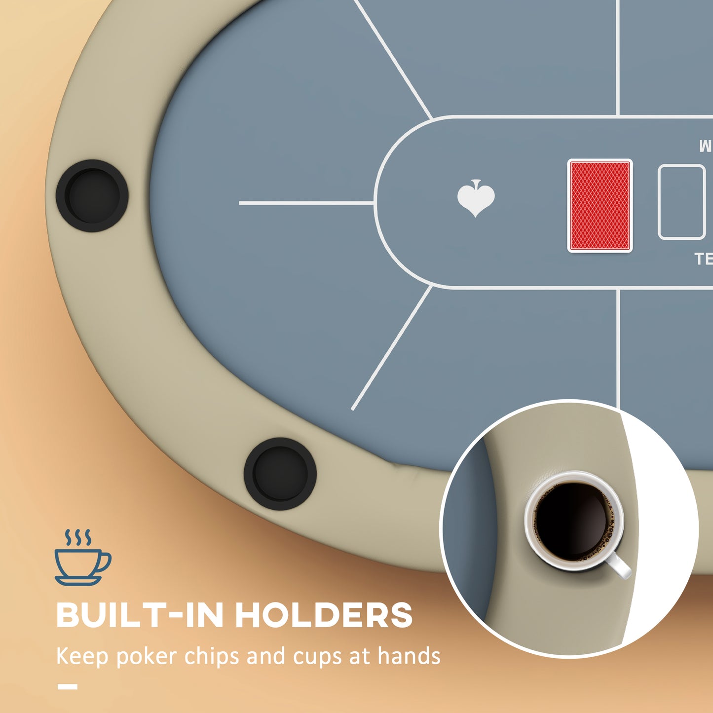 Mission Contemporary Foldable Poker Table