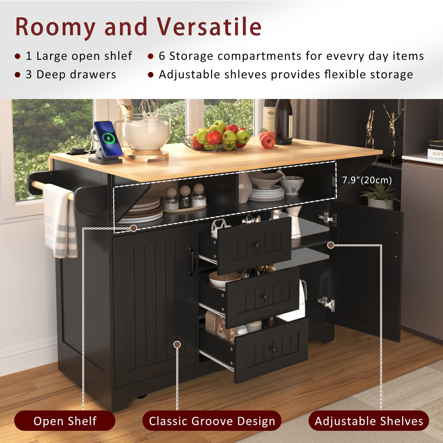Lula Modern Simple Kitchen Island
