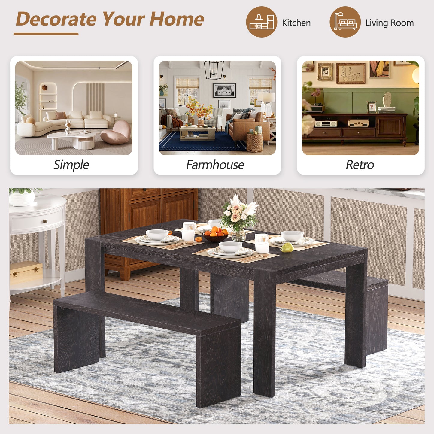 Elmcrest Modern Classic Table Set