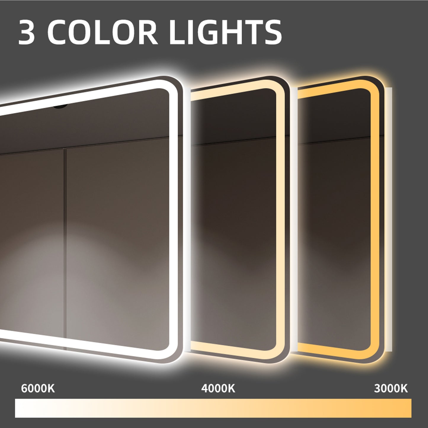 Jiron Modern LED Frameless Vanity Mirror