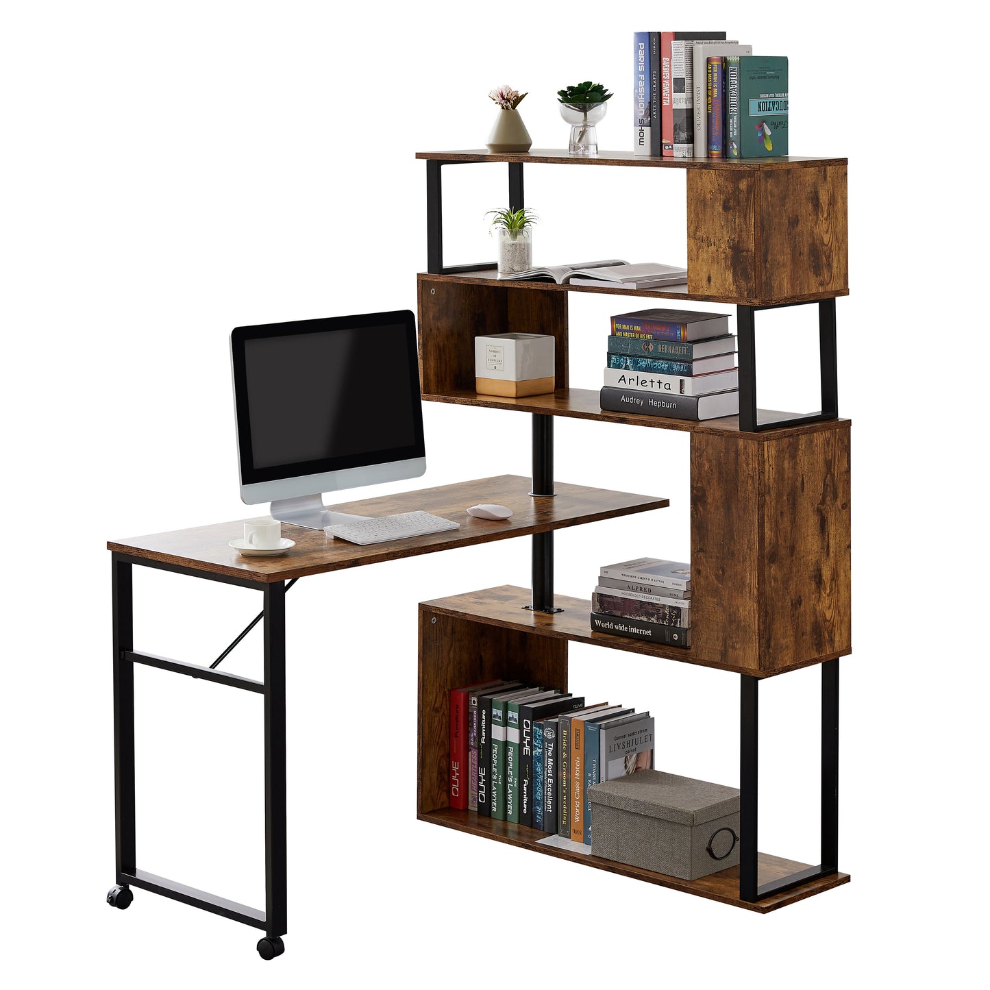 Somerset Modern Tiger L-Shaped Office Desk
