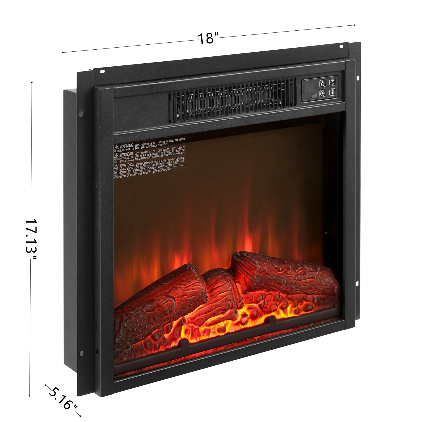 Justo Contemporary Velvet Electric Fireplace Insert