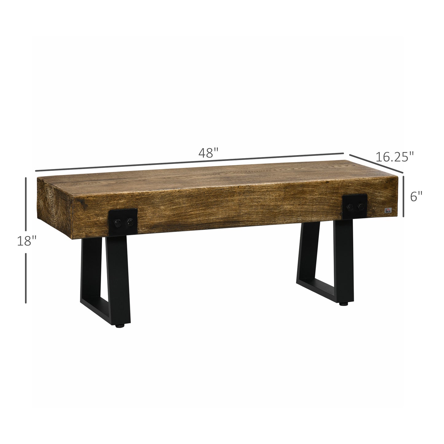 Ghivi Industrial Rustic Metal Garden Bench