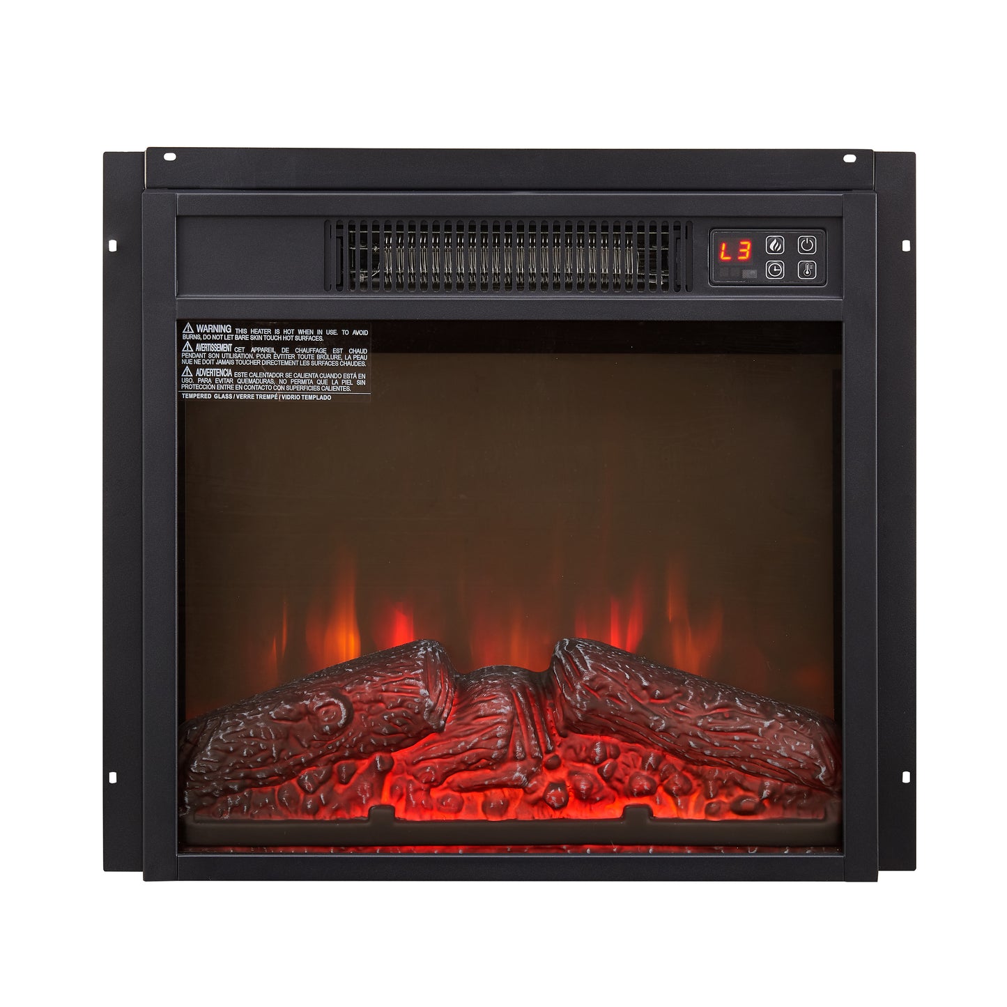 Justo Contemporary Velvet Electric Fireplace Insert