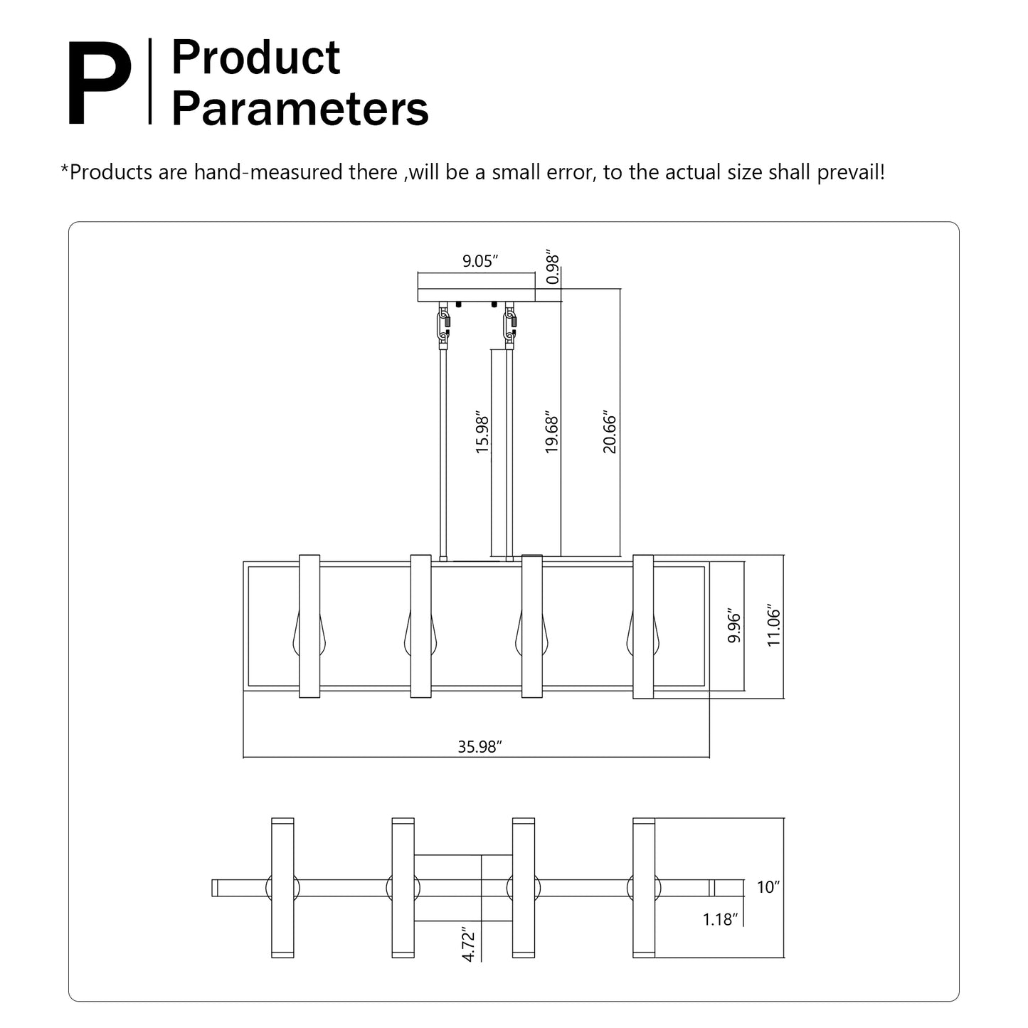 Bartholomew Industrial Rectangular Chandelier