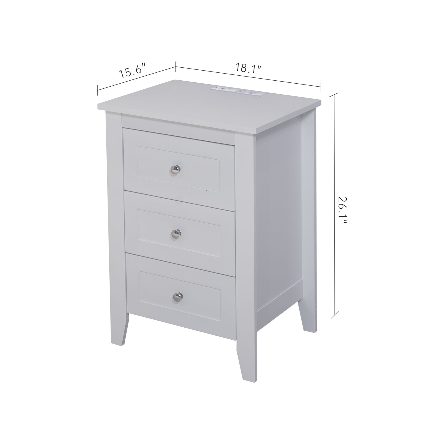 Niles Modern Drawer Nightstand with Charging Station