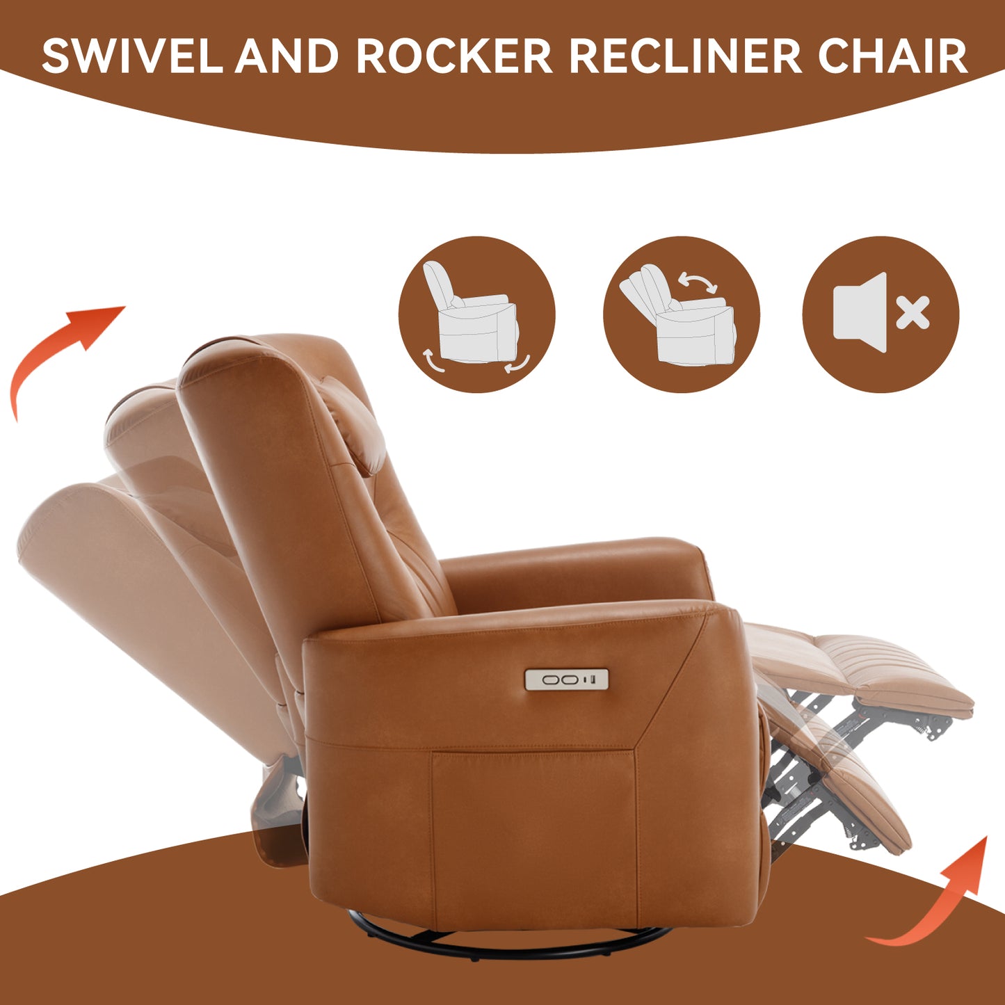 Oakridge Modern Leatheraire Swivel Recliner Chair